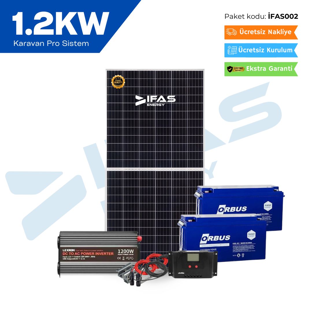 1.2KW Akıllı Ev Güneş Paneli Sistemleri Karavan Pro Sistem