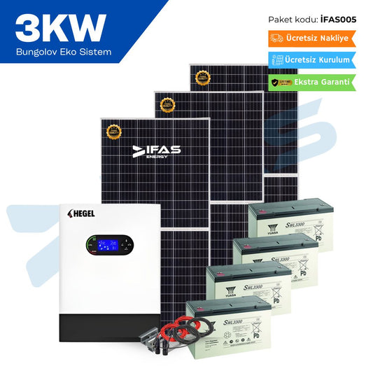 3KW Akıllı Ev Güneş Paneli Sistemleri Bungolov Eko Sistem